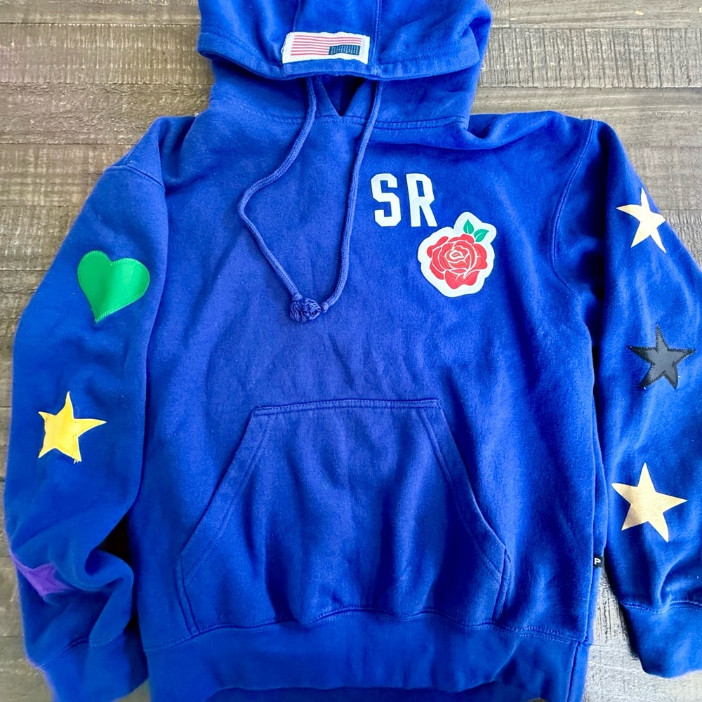 BROdenim Smiley Nantucket Patch Hoodie Unisex Small Oversized Streetwear
